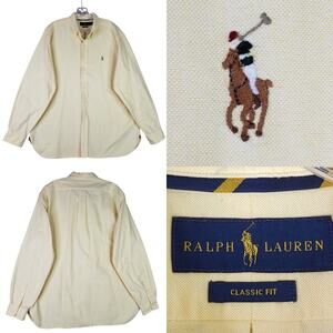 Polo Ralph Lauren Shirt Men’s Size XL Button Down Butter Yellow LS Preppy